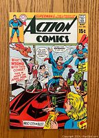 Front cover of Action Comics #388 featuring Superman and other characters in a colorful illustrated scene.