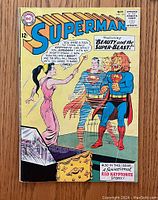 Front cover of Superman #165 showing main characters and titles
