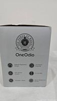 Box side showing OneOdio logo and key features: ergonomic design, HiFi sound quality, wireless/wired, 110 hours playtime, in-line mic, 50mm neodymium drivers.