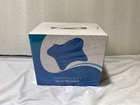 Photo of the Fronner Neck Relaxer retail box showing product branding and packaging with blue and white design.