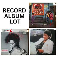Photo showing all three record albums in the lot with Michael Jackson, Diana Ross, and Aretha Franklin covers.