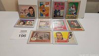 Top view image showing all 10 hockey cards arranged in two rows with individual protective sleeves.