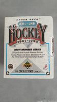 Front of sealed box showing 1991-92 Upper Deck NHL Hockey High Number Series branding and key features including 200 cards with newest rookies and subsets.