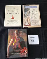 Front covers of the three spiritual books showing titles and authors.