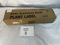 Cardboard box with printing indicating 304L stainless steel plant labels, 25 pieces, brand Gottbrands.
