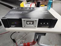 Front view of the Monster Power PowerCenter MPS 2500 showing power meter, switches, and front panel features