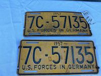 Two plates front view stacked one above the other on white background