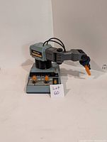 Full front view of the Radio Shack Armatron robotic arm with control panel and joystick controls.