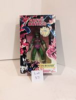 She-Hulk action figure in original Toy Biz Marvel Universe packaging with price sticker on front and visible character artwork on box.