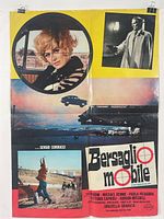 Full view of the first vintage Italian film poster showing various scenes and text from Bersaglio Mobile 1967.