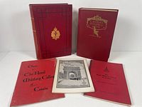 Five Canadian military books of varying sizes, arranged standing and lying down, showing front covers with titles including The Royal Military College of Canada, Canada's Hundred Days, and other titles.