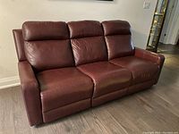 Full front view of sofa upright