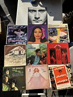 Photo showing all 10 vinyl record covers arranged in a grid on a table with natural light.