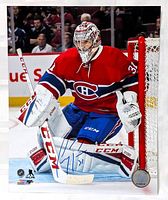 Full view of the signed 8x10 photo showing Carey Price in Montreal Canadiens goalie uniform on ice.