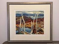 Full view of framed print showing mat and frame