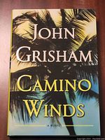 Front cover of John Grisham's Camino Winds book showing title and palm tree image