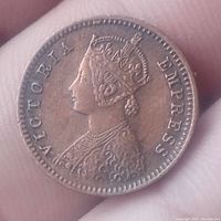 Obverse side showing Victoria Empress portrait and inscription