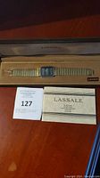 Lassale watch in original presentation box accompanied by instruction manual and auction tag.
