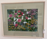 Frontal view of the framed artwork showing overall appearance and condition