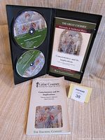 Opened DVD case showing two labeled DVDs and the DVD cover insert of The Great Courses: Consciousness and Its Implications