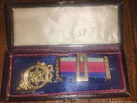 Complete medal assembly in original leather box