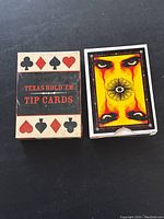 Texas Hold'em Tip Cards boxed set with playing card deck showing back design