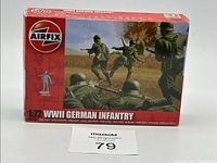 Front of the Airfix WWII German Infantry plastic model kit box, showing box artwork and branding.
