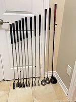 All 12 clubs lined upright for overview