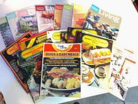 Spread showing various Martha Stewart Living and Family Circle magazine covers