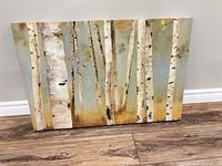 Front view of birch forest canvas print