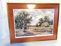 Full view of framed print showing artwork, mat and frame