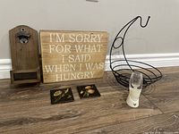 all items grouped on floor