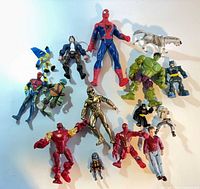 Group shot of all loose figures on white background