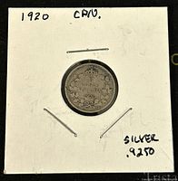 Reverse side showing denomination '5 CENTS CANADA 1920' with a wreath design including maple leaves.
