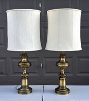 Front view of both lamps showing matching bases and shades