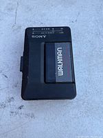 Front view of Sony Walkman showing branding and cassette compartment door
