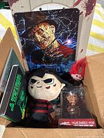 Metal sign of Freddy Krueger, Freddy Krueger plush, troll doll, boxed solar Bobble-Head