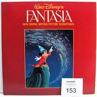Front cover of the Fantasia soundtrack double LP vinyl set with gatefold red jacket and Mickey Mouse artwork.
