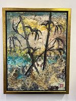 Frontal image showing full artwork with string and textured beeswax surface.