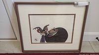 Full view of the framed cartoon cell artwork featuring two characters from The Great Mouse Detective.