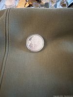 Photo of the 2016 Canadian silver coin featuring a sea turtle, placed on a dark fabric surface, showing detailed engravings and reflective finish, in a protective capsule.