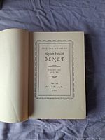 Title page of 'Selected Works of Stephen Vincent Benét Volume One Poetry' showing publication information and date 1942.