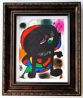 Full front view of framed lithograph