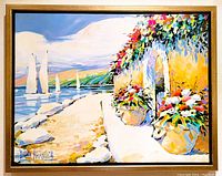 Full front view of painting and frame