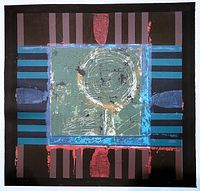 Full image of the silkscreen print with visible abstract geometric design and colors