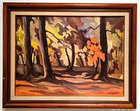 Front view of framed painting showing overall appearance