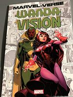 Front cover of the comic book showing Wanda and Vision with Marvel-Verse WandaVision title and Marvel logo.