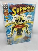 Front cover image of Superman: The Man of Steel #28 comic book showing colorful artwork and key issue information.