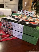 Photo of two boxed appetizer sets labeled 'Entertaining Stuff' showing unopened packaging.