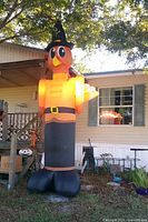 Front view of fully inflated turkey showing overall design and height